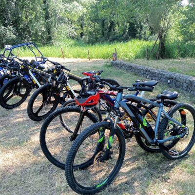 Bici elettriche e pedalata assistita di tutte le misure per un relax completo di passeggiata su 3000mq di superficie verde.